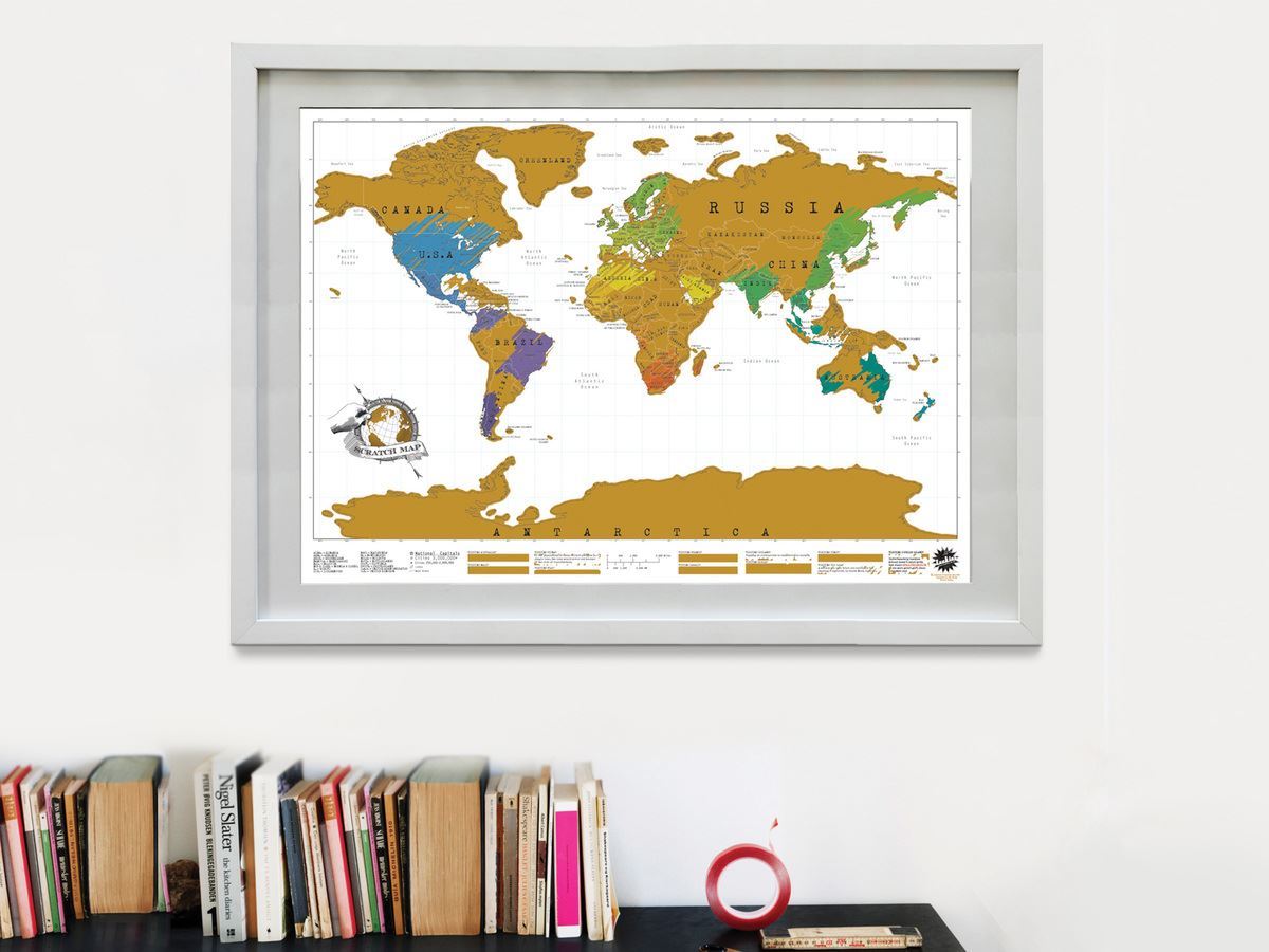 Stírací mapa světa zlatá Deluxe Stírací mapa světa zlatá Deluxe